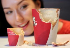 KFC tests edible, scented coffee cups